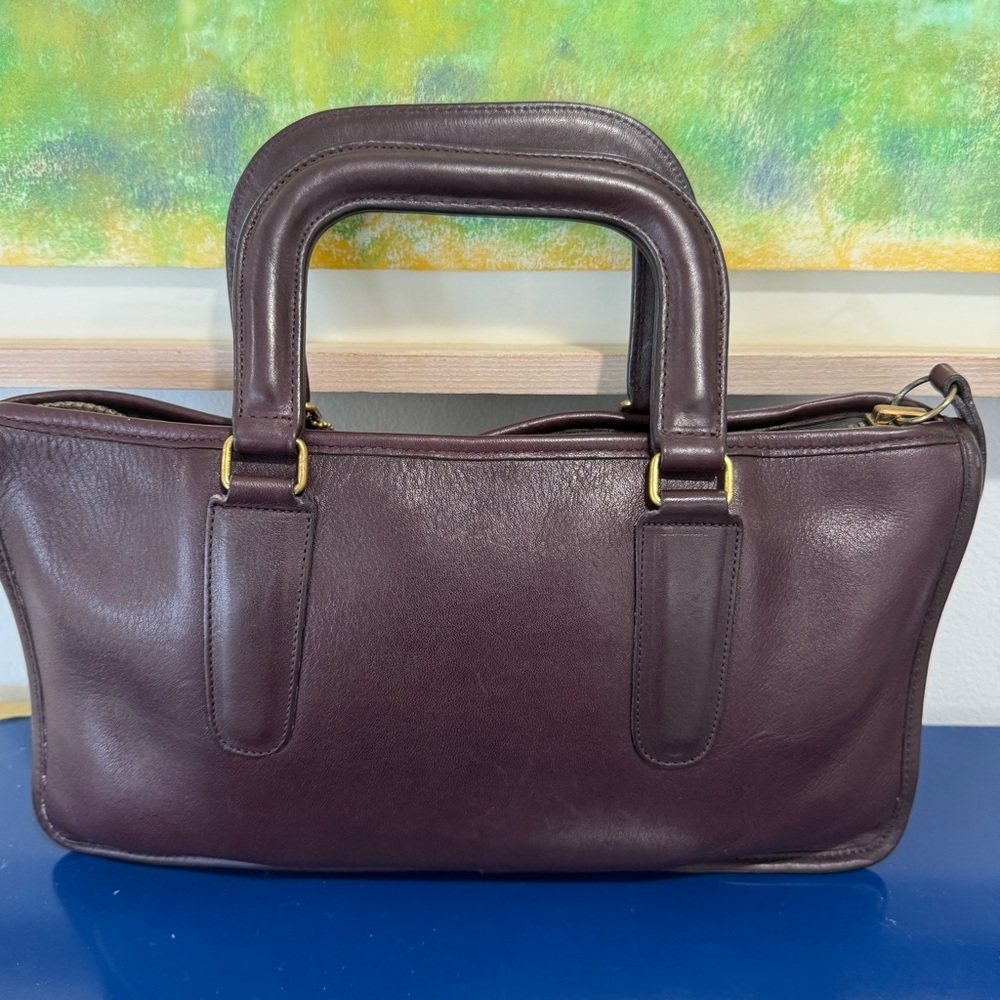 Vintage Coach Slim Satchel Burgundy NYC Original Papers and Hangtag Mint - Picture 2 of 16